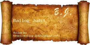 Ballog Judit névjegykártya